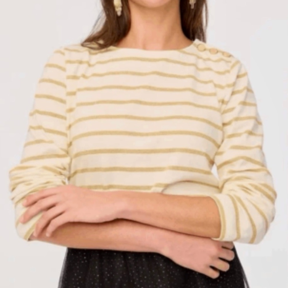 J. Crew Cream and Gold Artist Tee
